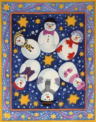 Schneemann und Sterne